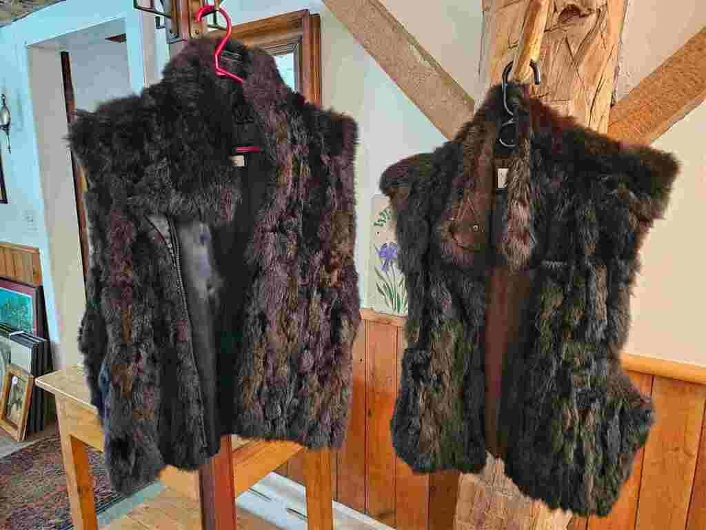 Pair of Vintage Andrew Mark Fur Vests