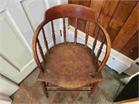 19th Century Oak Saloon Style Captains Chair