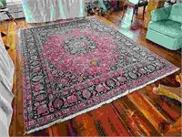 Large Hand Knotted Wool Rug - 120" x 93"