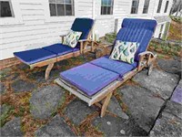 Pair of Teak Chaise Lounge Chairs