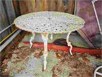 Large White Painted Cast Iron Garden Table