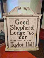 Antique Odd Fellow Hanging Double Sided Sign