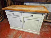 Wood Top Kitchen Island Cabinet