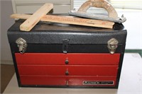 3 Drawer Metal Tool Box and All Contents