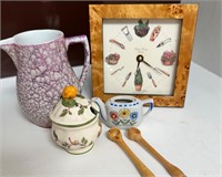 Assortment of Ceramics and Clock