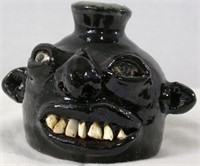 UGLY FACE POTTERY JUG FOLK ART MINI SIZE