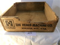 THE HEALD MACHINE CO. WOOD DOVETAIL BOX