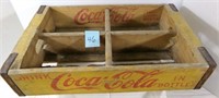1950'S YELLOW DIVIDED COCA COLA CRATE