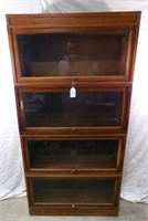 4 STACK TALL LAWYERS BOOK CASE GLASS DOORS