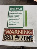 Metal Grilling Signs 2pc