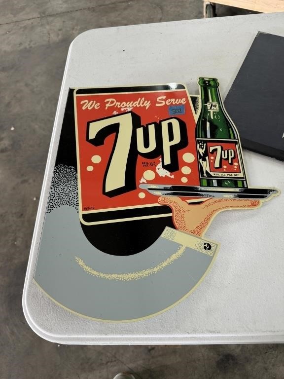 7 Up Metal Post Sign 18" Tall
