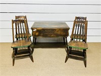 Painted Drop Leaf Table & Matching Chairs