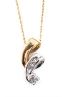 10K Gold Necklace w/ Diamond Pendant.
