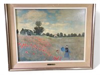 Poppies C. Monet signed framed artwork