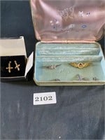 Avon Cross Earrings - Airlines Pins & Box
