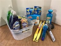 Bin of Cleaners & Supplies