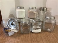 7 Glass Storage Containers in Tote