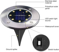 3Pcs Solar Ground Lights 8 LED Waterproof Outdoor