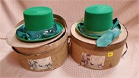 Vintage St. Patricks Wool Medium Hats w/ Silk Tyes