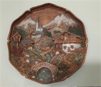 German Painted Wood Wall Plate