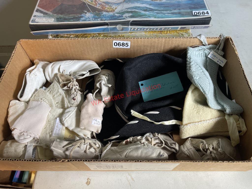 Box of vintage baby items  (backhouse)