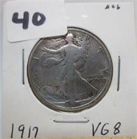 1917 Walking Liberty silver half dollar