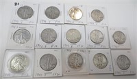 14 - 1942-S Walking Liberty silver half dollars
