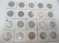20 - 1944 Walking Liberty silver half dollars