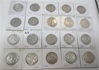 20 - 1945 Walking Liberty silver half dollars