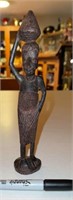 Vintage Hand Carved African Wood Woman with