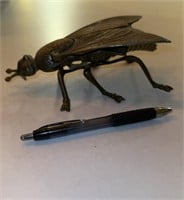 Cast Brass Bee Fly Insect Ashtray Hinged Upper