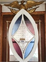 36 X 20 X 1.5" OVAL SHAPED 5 PANEL STAINED GLASS