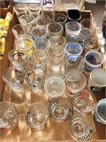 FLAT OF VARIOUS SHOT GLASSES - WAKIMS & OTHERS