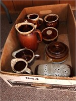 LOT BROWN DRIP GLAZE PCS. - OVEN PROOF & OTHERS
