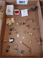 LOT VARIOUS JEWELRY PCS. CAMEO EARRINGS & SUCH