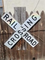4 X4 RAILROAD CROSSING SIGN- BUYER TO REMOVE