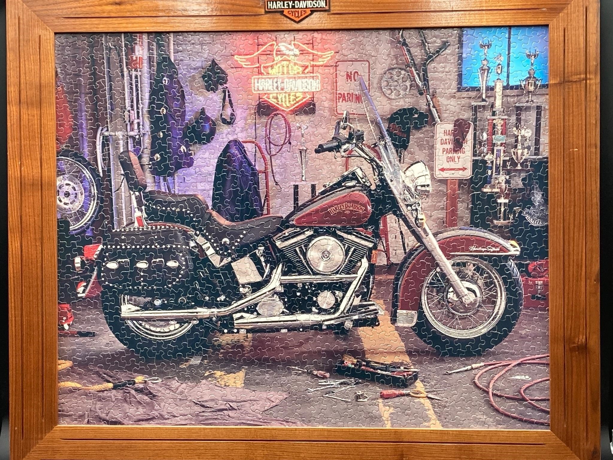 Framed 24x30” Harley-Davidson Springbok Puzzle Art