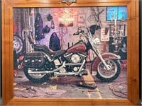 Framed 24x30” Harley-Davidson Springbok Puzzle Art
