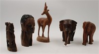 COLLECTION OF CARVED WOOD SCULPTURES