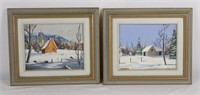 PAIR OF SIGNED M.MONETTE PAINTINGS