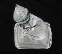 A Lead Crystal seated Cat