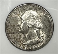 1934 Washington Silver Quarter Weak Motto NGC MS64