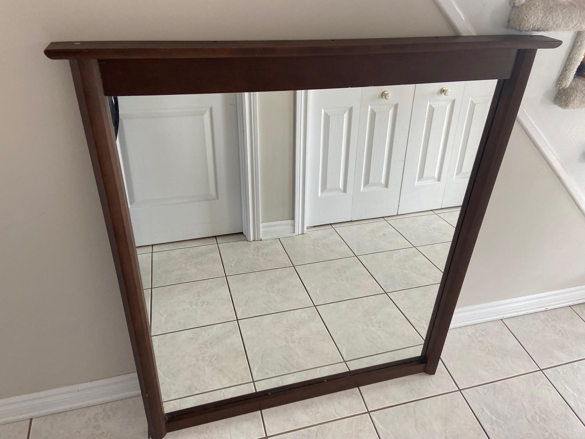 Solid Wood Framed Dresser Mirror