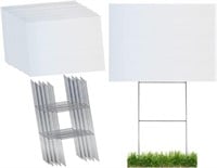 25 Pk Corrugated White Yard Sign Kit
