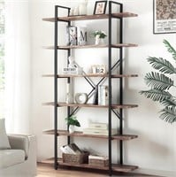 6-Tier Bookshelf, Rustic Tall Bookcase