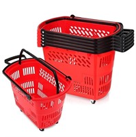 35L 6PCS Red Shopping Baskets
