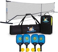 3 in 1 Pickleball Net, 4 Paddles and Balls