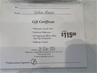 Salon Naman Gift Certificate