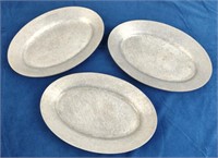 Cast Aluminum Sizzler Platters (3) Made in USA