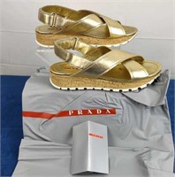 Prada Calzature Donna Gold Sport Casual Sandals